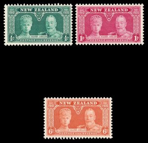 New Zealand 1935 KGV Silver Jubilee set complete MNH. SG 573-575. Sc 199-201. 