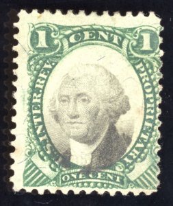 US Scott RB1a Used 1c green/black Violet Paper Proprietary Lot GOR367 bhmstamps