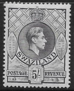 SWAZILAND SG37 1938 5/= GREY p13½x13 MTD MINT