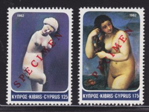 Cyprus Sc 577-578v MNH. 1982 Aphrodite w/ SPECIMEN ovpt