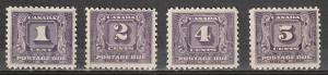 J6-J9 Canada Mint OGH Postage Dues