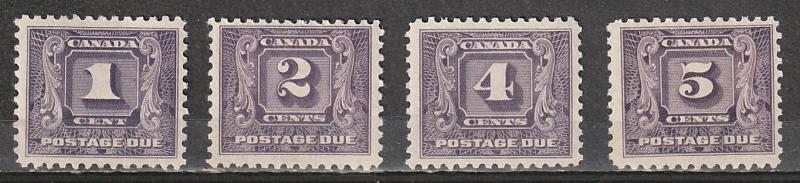 J6-J9 Canada Mint OGH Postage Dues