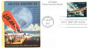 US TOPICAL CACHETED FIRST DAY COVER SET - CLASSIC AMERICAN AIRCRAFT (4) MYSTIC