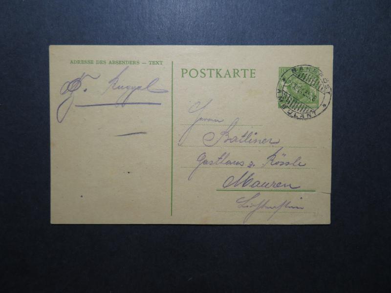 Liechtenstein 1924 10 Rp Postal Card Ambulant CDS / SM Right Tear - Z11848