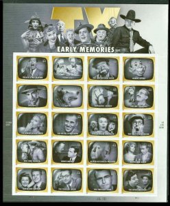 US #4414 44¢ Early TV Memories Sheet Lucy Lone Ranger Twilight Zone Perry Mason