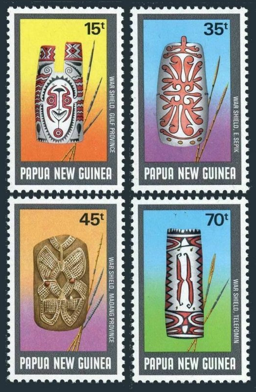 Papua New Guinea 677-680,MNH.Mi 548-551. Ceremonial Shields 1987.Elema shield,