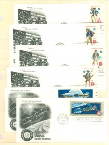 US 1565-1570 1975 6 different U/A FDC's
