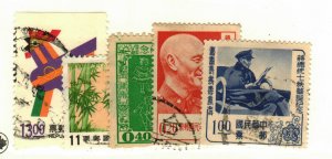 China (Republic) #1137, 1143, 1145, 2496, 2871 used