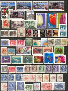 Canada 100 different stamps (II) Used 2 scans