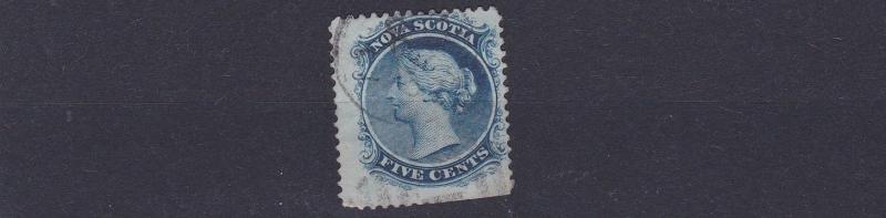 NOVA SCOTIA  1860 - 63    S G  24    5C  BLUE  USED     