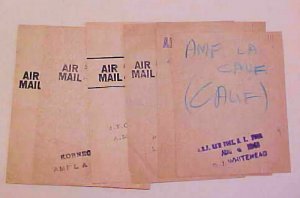 US AIR FACING SLIPS 5 DIFF. 1943