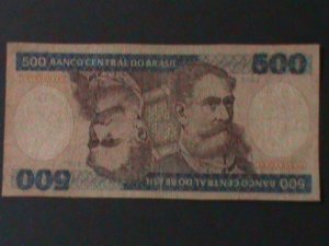 ​BRAZIL-1981-CENTRAL BANK-$500 CURZEIROS CIR-VERY FINE-HARD TO FIND