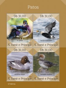 SAO TOME - 2019 - Ducks - Perf 4v Sheet -Mint Never Hinged