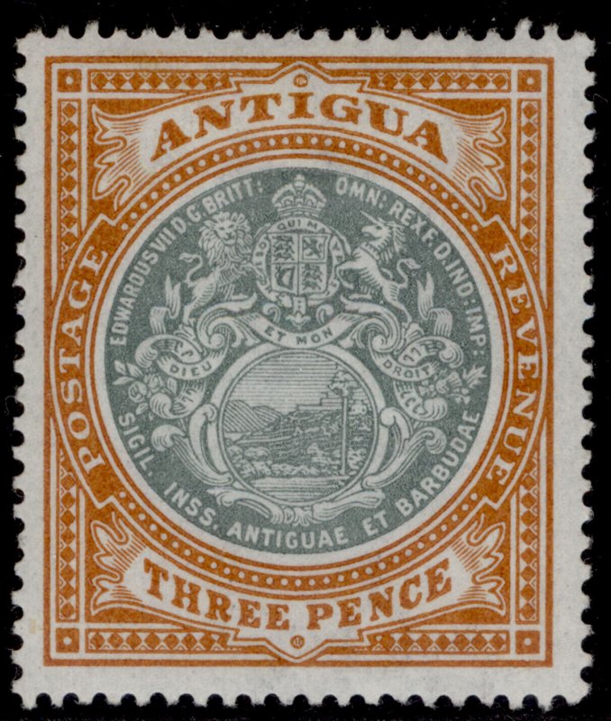 ANTIGUA EDVII SG35, 3d grey-green & orange-brown, LH MINT. Cat £12.