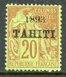 Polynesia 1893 Tahiti 20¢ Peace & Commerce Scott #23 VFU F756