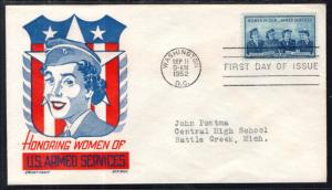 US 1013 Women in the Armed Forces Cachet Craft Boll U/A FDC