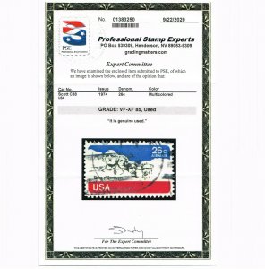 EXCELLENT GENUINE SCOTT #C88 USED PSE CERT GRADED VF-XF 85 - MOUNT RUSHMORE