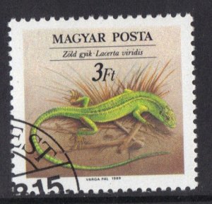 Hungary  #3190  cancelled  1989 reptiles   3fo