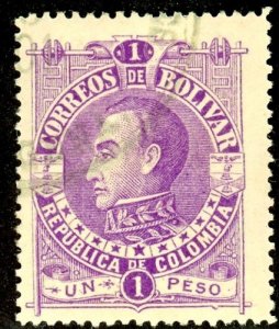 Colombia-Bolivar, Scott #60, Used