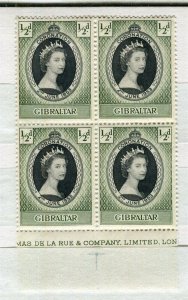 DOMINICA; GIBRALTAR; 1953 early QEII Coronation issue MINT MNH Inscription BLOCK 
