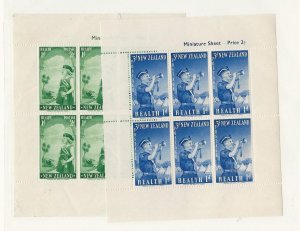 New Zealand, Postage Stamp, #B54a, B55a Mint NH Sheets, 1958