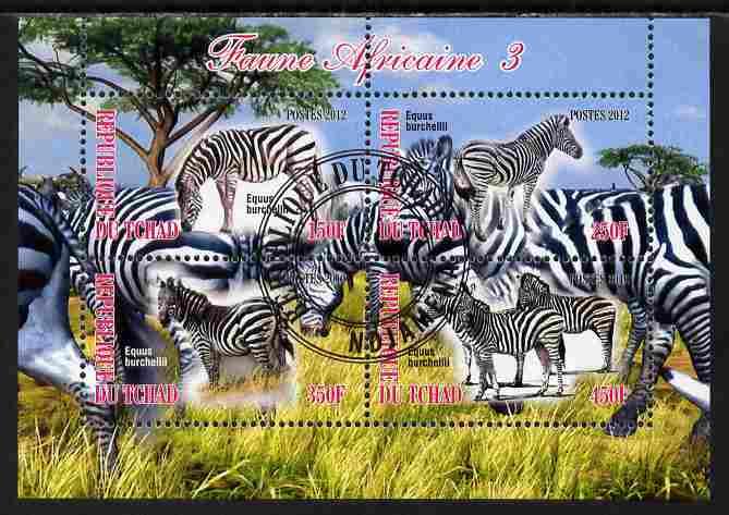 TCHAD CHAD SHEET USED WILDLIFE ZEBRAS