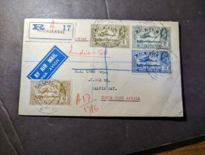 1937 British India Airmail Cover Kodaikanal to Walvis Bay SWA Rare Destination