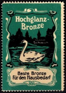 Vintage Germany Poster Stamp Swan Brand High Gloss Bronze Best Bronze Home Use