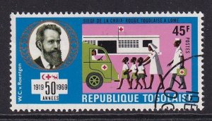 Togo   #692  cancelled 1969 Red Cross 45fr  Roentgen