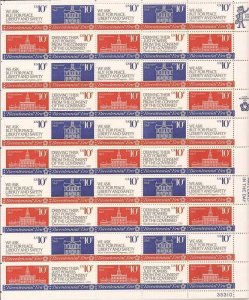 US Stamp - 1974 American Revolution Bicentennial 50 Stamp Sheet 1543-6