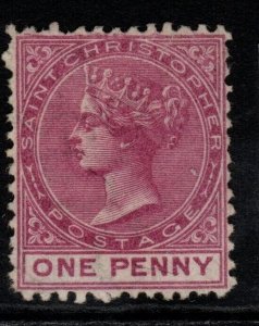 ST.CHRISTOPHER SG2 1871 1d MAGENTA p12½ UNUSED