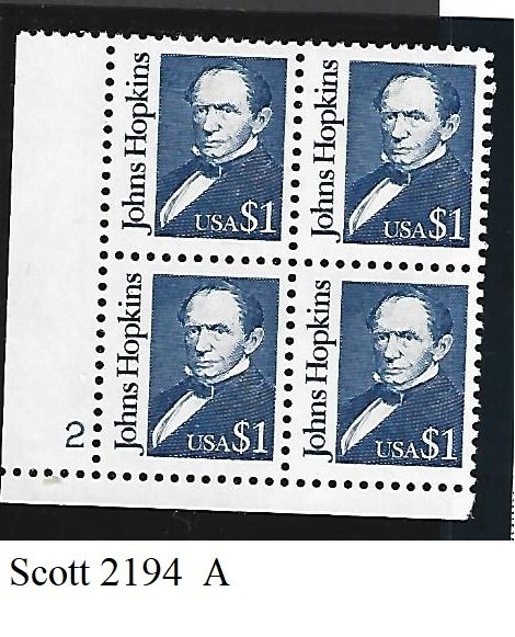 Scott 2194  A John Hopkins $1.00 - MNH - Fine