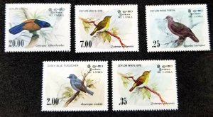 SRI LANKA 1983-88 Lovely Birds (5v Cpt) MNH CV$10+