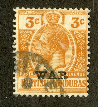 BRITISH HONDURAS MR3 USED SCV $14.00 BIN $6.25 ROYALTY