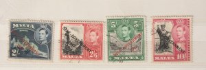 Malta 1948 Self Government Overprints high values Used  Including Scott # 222