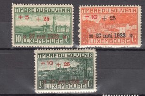 J43712 JLStamps 1923 luxembourg set mh ovpt,s #b4-6