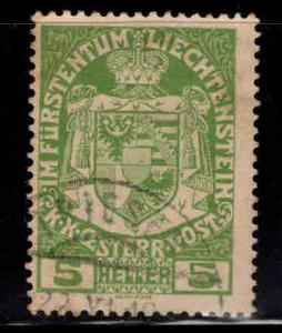 LIECHTENSTEIN Scott 5 Used from 1917-1918 set