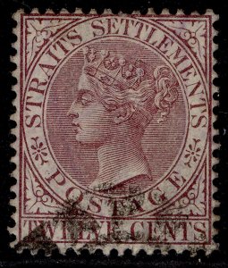 MALAYSIA - Straits Settlements QV SG67, 12c brown-purple, FINE USED. Cat £25.