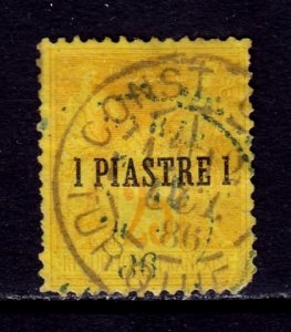 France (Offices in Turkey) - Scott #1 - Used - Creasing, rounded cnr. - SCV $16