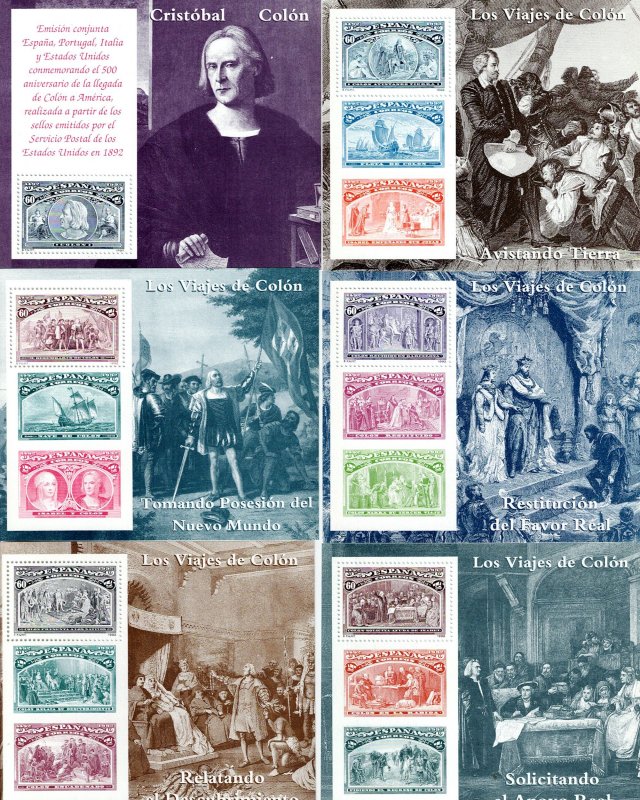 SPAIN SC# 2677-82 OR EDIFIL # 3204-09 MNH VOYAGES OF COLUMBUS