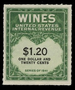 SCOTT #RE146 - $1.20 WINE STAMP - F-VF UNUSED