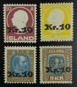 MOMEN: ICELAND SC #140-143 1924-30 MINT OG LH $1,205 LOT #62217