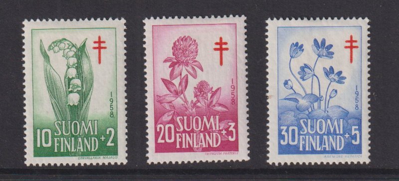 Finland    #B148-B150   MH  1958  anti-TB surtax.    flowers