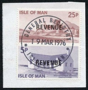 Isle of Man 25p and 5p QEII Pictorial Revenue CDS On Piece