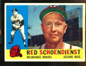 1960 TOPPS RED SCHOENDIENST CARD EX+