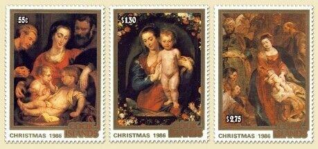 WD02/12/21-Cook Islands - Christmas Art - 3 Stamp  Set 3L-006