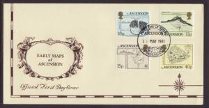 Ascension 290-293 Map 1981 U/A FDC 