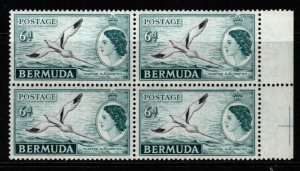 BERMUDA SG143 1953 6d DEFINITIVE BLOCK OF 4 MNH