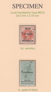 BECHUANALAND 1888 QV  SPECIMEN   set o 2