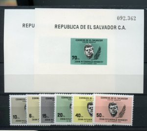 EL SALVADOR JOHN F. KENNEDY MEMORIAL SET & S/S  MINT NH